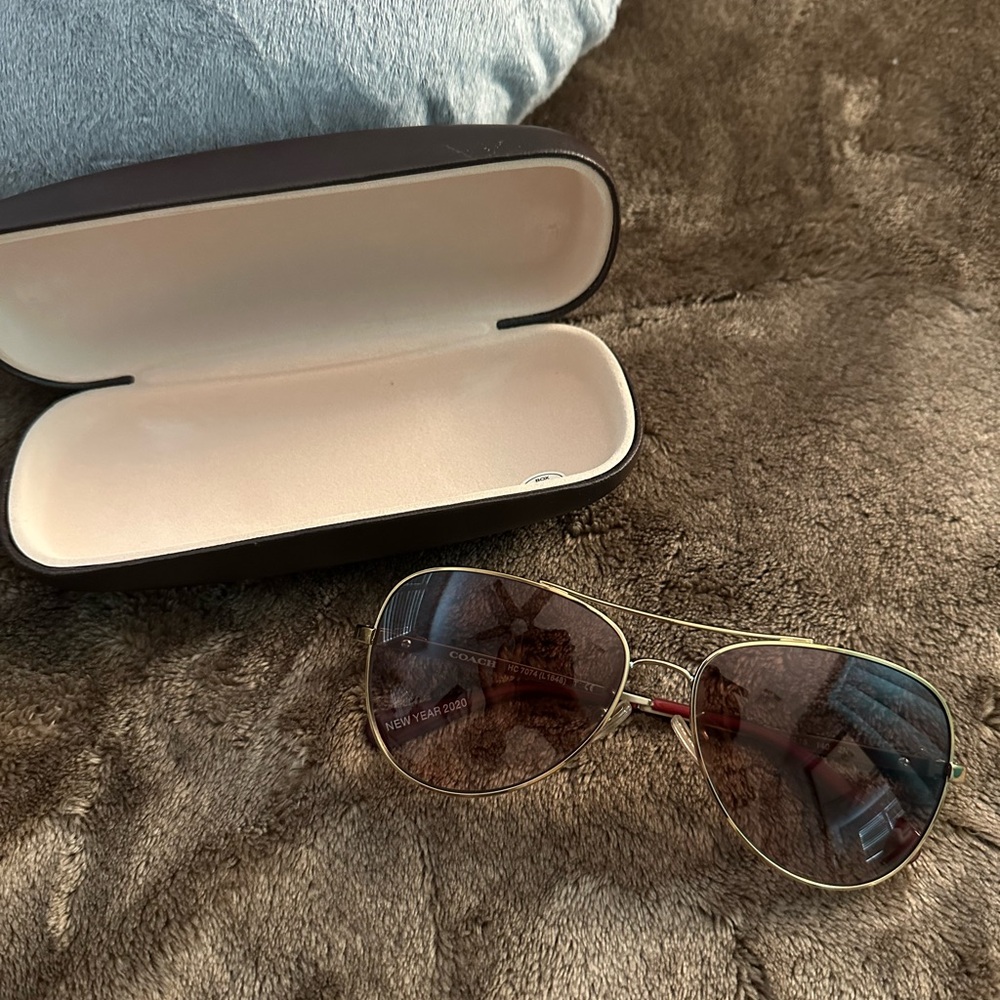 Coach Gold Aviator Sunglasses